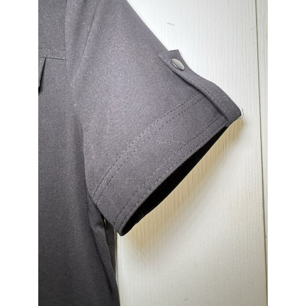Next Black Utility Dress Size M Button Front Collared Mini Chic Minimal - Picture 5 of 6